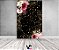 Painel De Festa Vertical 1,50 x 2,20 - Preto com Flores Rosa Efeito Brilhos 031 - Imagem 2