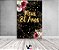 Painel De Festa Vertical 1,50 x 2,20 - Meus 80 Anos Dourado Floral 039 - Imagem 2