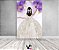 Painel De Festa Vertical 1,50 x 2,20 - Princesa Vestido Branco e Flores Lilás 090 - Imagem 2