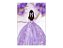 Painel De Festa Vertical 1,50 x 2,20 - Princesa Vestido e Flores Lilás 091 - Imagem 1