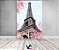 Painel De Festa Vertical 1,50 x 2,20 - Paris Torre Eiffel Floral 001 - Imagem 2