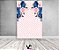 Painel De Festa Vertical 1,50 x 2,20 - Efeito Geométrico Greek Rosa com Floral Azul 005 - Imagem 2