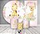 Painel De Festa + Trio De Capas Cilindro + Faixa Veste Fácil - Girafa Rosa Cute 023 - Imagem 2