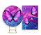 Painel De Festa Redondo 1,50x1,50 + Vertical 1,50x2,20 - Borboleta Efeito Glitter Azul e Rosa 004 - Imagem 1