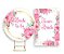 Painel De Festa Redondo 1,50x1,50 + Vertical 1,50x2,20 - Bride To Be Floral Rosa 007 - Imagem 1