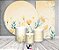 Painel De Festa + Trio De Capas Cilindro + Faixa Veste Fácil -  Flores Aquarela Amarelo Suave 021 - Imagem 2