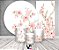 Painel De Festa + Trio De Capas Cilindro + Faixa Veste Fácil - Floral Verde Suave com Rosas 048 - Imagem 2
