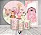 Painel De Festa + Trio De Capas Cilindro + Faixa Veste Fácil - Fazendinha Rosa com Flores 016 - Imagem 2