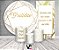 Painel De Festa + Trio De Capas Cilindro + Faixa Veste Fácil - Efeito Mármore Branco Gratidão 022 - Imagem 2