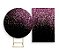 Painel De Festa Redondo 1,50x1,50 + Vertical 1,50x2,20 - Preto Efeito Glitter Pink 001 - Imagem 1