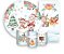 Painel De Festa + Trio De Capas Cilindro + Faixa Veste Fácil - Natal Papai Noel Cute 007 - Imagem 1