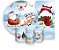 Painel De Festa + Trio De Capas Cilindro + Faixa Veste Fácil - Natal Papai Noel Treno 012 - Imagem 1
