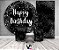 Painel De Festa + Trio De Capas Cilindro + Faixa Veste Fácil - Efeito Brilhos Happy Birthday Prateado 010 - Imagem 2