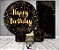 Painel De Festa + Trio De Capas Cilindro + Faixa Veste Fácil - Efeito Brilhos Happy Birthday Dourado 054 - Imagem 2
