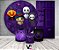 Painel De Festa + Trio De Capas Cilindro + Faixa Veste Fácil - Halloween Cute Roxo 008 - Imagem 2