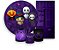 Painel De Festa + Trio De Capas Cilindro + Faixa Veste Fácil - Halloween Cute Roxo 008 - Imagem 1