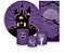 Painel De Festa + Trio De Capas Cilindro + Faixa Veste Fácil - Halloween Roxo Castelo Assombrado 010 - Imagem 1