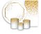 Painel De Festa + Trio De Capas Cilindro + Faixa Veste Fácil - Efeito Glitter Dourado e Branco 011 - Imagem 1