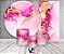 Painel De Festa + Trio De Capas Cilindro + Faixa Veste Fácil - Efeito Marmorizado Pink com Dourado 012 - Imagem 2