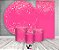 Painel De Festa + Trio De Capas Cilindro + Faixa Veste Fácil - Efeito Glitter Rosa Pink Brilhante 019 - Imagem 2