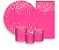 Painel De Festa + Trio De Capas Cilindro + Faixa Veste Fácil - Efeito Glitter Rosa Pink Brilhante 019 - Imagem 1