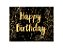 Painel de Festa Horizontal 1,55 X 1,20 - Efeito Brilhos Happy Birthday Dourado 202 - Imagem 1