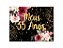 Painel de Festa Horizontal 1,55 X 1,20 - Meus 35 Anos Dourado Floral 005 - Imagem 1