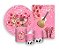 Kit 2 Painéis De Festa + Trio De Capas Cilindro - Chapéu de Boiadeira Com Flores Rosas 009 - Imagem 1