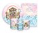 Kit 2 Painéis De Festa + Trio De Capas Cilindro - Arca de Noé Rosa Cute 004 - Imagem 1