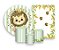 Kit 2 Painéis De Festa + Trio De Capas Cilindro - Safari Leão Folhagens 019 - Imagem 1