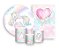Kit 2 Painéis De Festa + Trio De Capas Cilindro - Unicórnio Azul e Rosa 006 - Imagem 1
