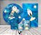 Kit 2 Painéis De Festa + Trio De Capas Cilindro - Astronauta Azul Aquarela 003 - Imagem 2