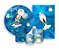 Kit 2 Painéis De Festa + Trio De Capas Cilindro - Astronauta Azul Aquarela 003 - Imagem 1