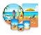Kit 2 Painéis De Festa + Trio De Capas Cilindro - Praia Beach Surf 005 - Imagem 1