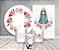 Kit 2 Painéis De Festa + Trio De Capas Cilindro - Santa e Flores Aquarela 013 - Imagem 2