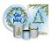 Kit 2 Painéis De Festa + Trio De Capas Cilindro - Feliz Natal Azul 006 - Imagem 1