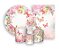 Kit 2 Painéis De Festa + Trio De Capas Cilindro - Borboletas Flores Rosas 001 - Imagem 1