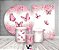 Kit 2 Painéis De Festa + Trio De Capas Cilindro - Borboletas Floral Rosa 014 - Imagem 2