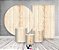 Kit 2 Painéis De Festa + Trio De Capas Cilindro - Efeito Ripas de Madeira Bege Claro 001 - Imagem 2