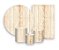 Kit 2 Painéis De Festa + Trio De Capas Cilindro - Efeito Ripas de Madeira Bege Claro 001 - Imagem 1