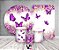 Kit 2 Painéis De Festa + Trio De Capas Cilindro - Borboletas Floral Roxo 015 - Imagem 2