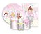 Kit 2 Painéis De Festa + Trio De Capas Cilindro - Bailarina Rosa Aquarela 001 - Imagem 1