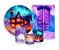 Kit 2 Painéis De Festa + Trio De Capas Cilindro - Halloween Realista Castelo 006 - Imagem 1
