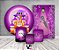 Kit 2 Painéis De Festa + Trio De Capas Cilindro - Halloween Roxo Casa de Bruxa 007 - Imagem 2
