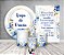 Kit 2 Painéis De Festa + Trio De Capas Cilindro - Floral Azul Grupo de Oração 002 - Imagem 2