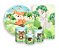 Kit 2 Painéis De Festa + Trio De Capas Cilindro - Bosque Animais Aquarela 004 - Imagem 1