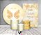 Kit 2 Painéis De Festa + Trio De Capas Cilindro - Batizado Asas Douradas 001 - Imagem 2