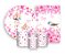 Kit 2 Painéis De Festa + Trio De Capas Cilindro - Jardim de Passarinhos e Flores 005 - Imagem 1