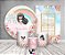 Kit 2 Painéis De Festa + Trio De Capas Cilindro -  Jardim Rosa Aquarela 019 - Imagem 2