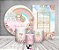 Kit 2 Painéis De Festa + Trio De Capas Cilindro - Jardim Rosa Princesa Loira 020 - Imagem 2
